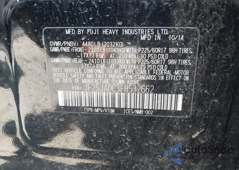 2015 Subaru Forester 2.5I Premium from USA, damaged, VIN JF2SJADC3FH532662